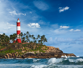 Image showing Kovalam (Vizhinjam) lighthouse. Kerala, India