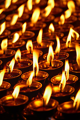 Image showing Burning candles in Buddhist temple. Dharamsala, Himachal Pradesh