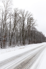 Image showing muddy road, winter