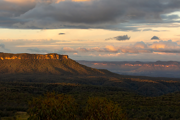 Image showing Sunlighton the cliffs and canyon NSW Australia