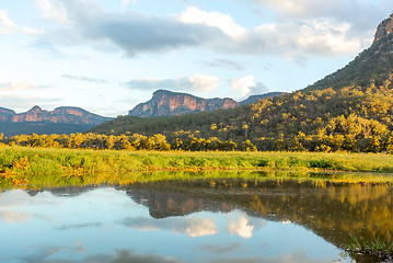 Image showing Lush green fields after rain in the Capertee Valley