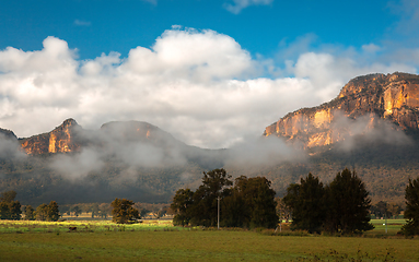 Image showing Fog rising up from the Capertee valley, Australia