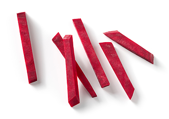 Image showing beetroot sticks on white background