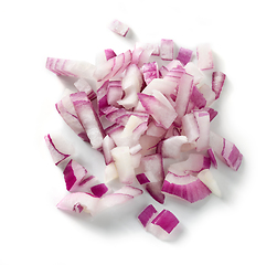 Image showing heap of fresh raw chopped onions