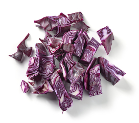 Image showing fresh raw chopped red cabbage