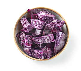 Image showing bowl of red cabbage cuts