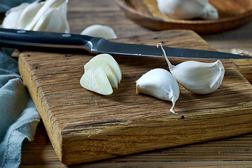 Image showing fresh raw sliced garlic