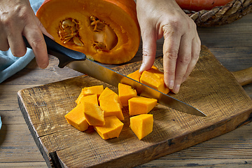 Image showing sliced fresh pumpkin