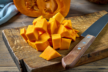 Image showing sliced fresh pumpkin