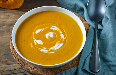 Image showing bowl of pumpkin soup