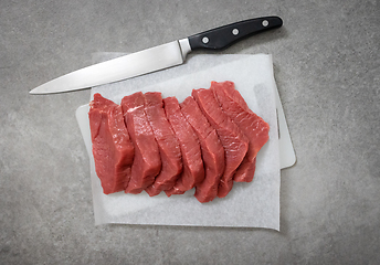 Image showing sliced beef meat