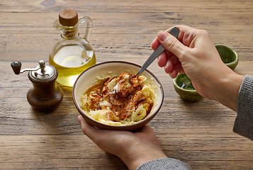 Image showing mixing butter with spices