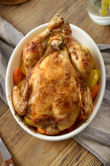 Image showing roasted chicken and vegetables