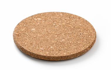 Image showing cork coaster on white background