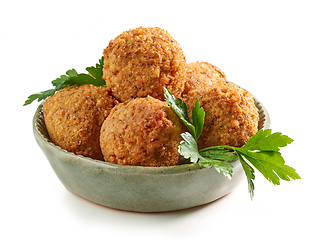 Image showing bowl of fried falafel balls