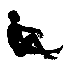 Image showing Sitting Pose Man Silhouette