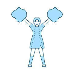 Image showing American Football Cheerleader Girl Icon