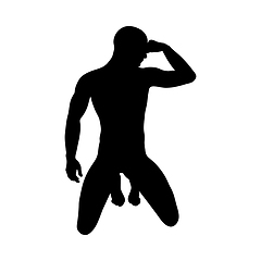 Image showing Sitting Pose Man Silhouette