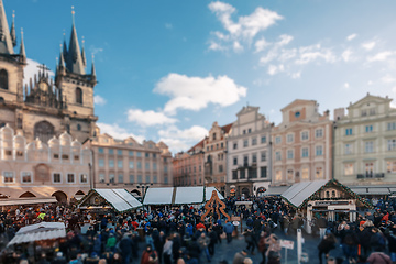 Image showing Christmas advent market at Old Town Square, Prague