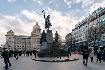 Image showing Saint Wenceslaus statue on Vaclavske Namesti in Prague, Czech Republic