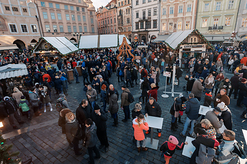 Image showing Christmas advent market at Old Town Square, Prague