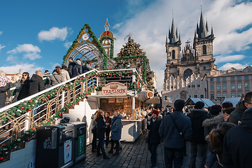 Image showing Christmas tree at Old Town Square in Prague