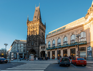 Image showing City decoration in advent christmas time at Prague Municipal House - Republic Square