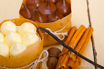 Image showing chocolate vanilla and spices cream cake dessert