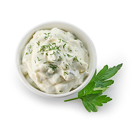 Image showing bowl of tzatziki sauce