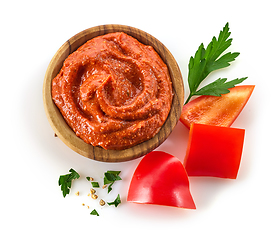 Image showing bowl of tomato and red pepper dip