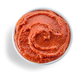 Image showing bowl of tomato and red pepper dip