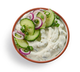 Image showing bowl of tzatziki dip sauce 