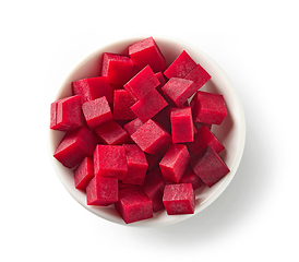 Image showing bowl of beetroot cubes