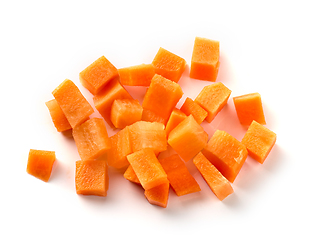 Image showing fresh raw carrot cubes