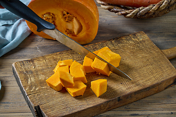 Image showing sliced fresh pumpkin