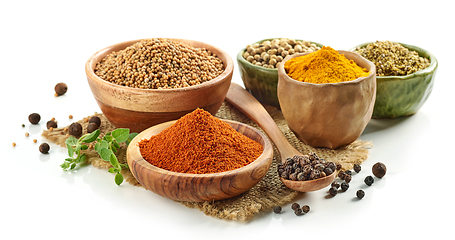 Image showing various spices on white background