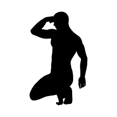 Image showing Sitting Pose Man Silhouette