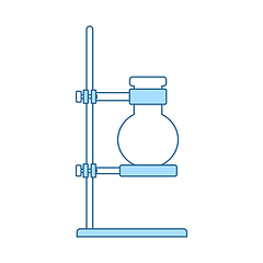 Image showing Icon Of Chemistry Flask Griped In Stand