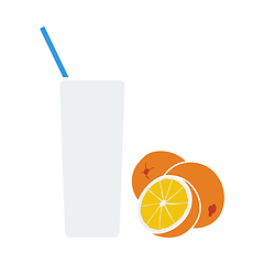 Image showing Icon Of Orange Juice Glass