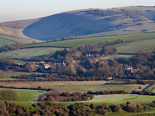 Image showing Litlington Village Across Cuckmere Valley