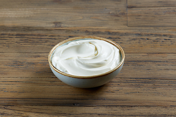 Image showing bowl of sour cream or greek yogurt