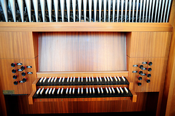 Image showing Church pipe organ.