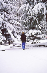 Image showing Female in winter snow.