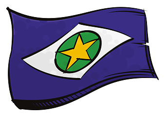 Image showing Painted Mato Grosso flag waving in wind