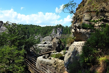 Image showing Top of sandstone rocks at Bastei, Germany