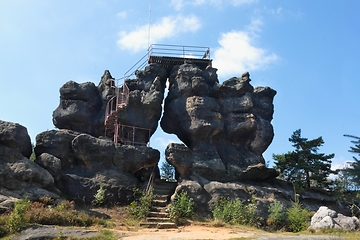 Image showing Natural stone gate near Oybin