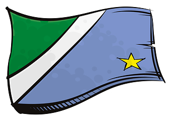 Image showing Painted Mato Grosso do Sul flag waving in wind