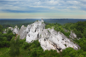 Image showing Limestone rock formation at Rzedkowice, Poland