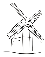 Image showing Classic windmill in the sketch