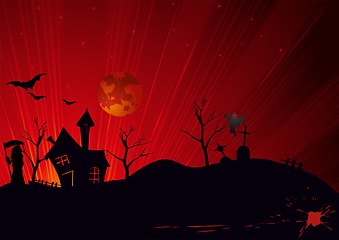 Image showing Landscape from halloween nightmares